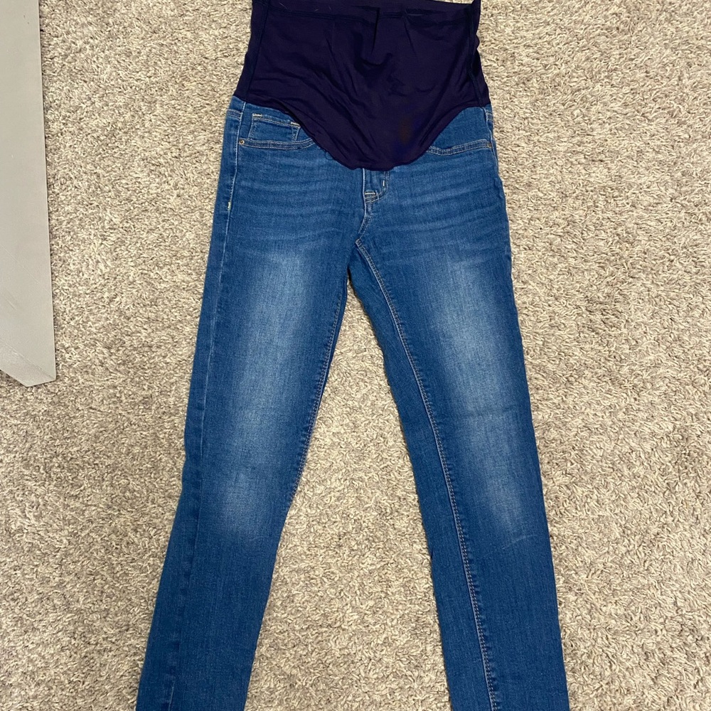 Pink blush maternity skinny jeans